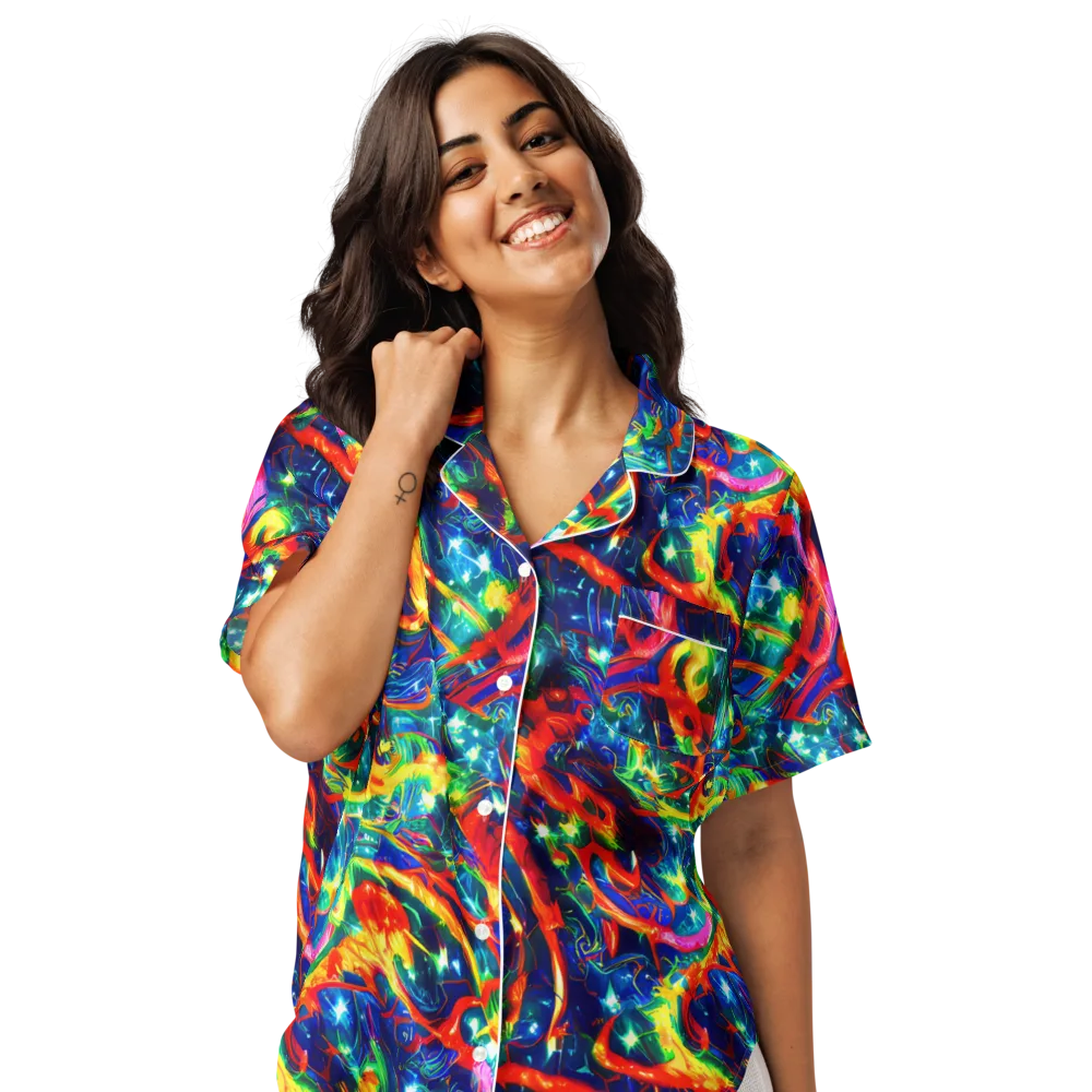 Firedance on Women's Short Sleeve Pajama Top — Front