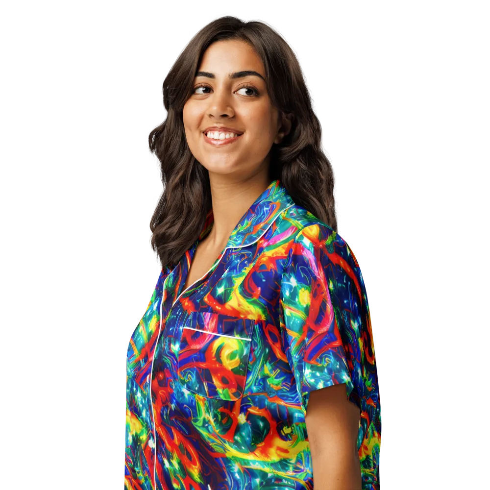 Firedance on Women's Short Sleeve Pajama Top — Left Front