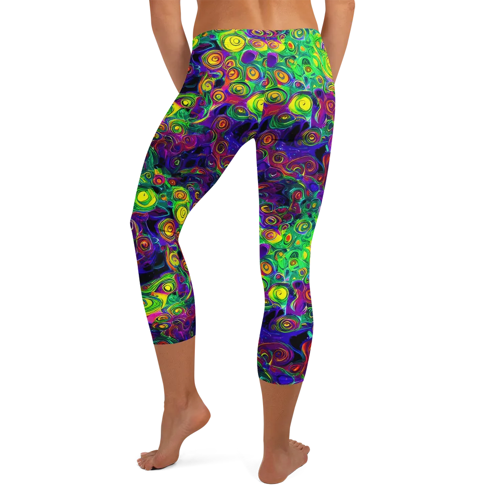 Spiral Fever on Capri Leggings — Back