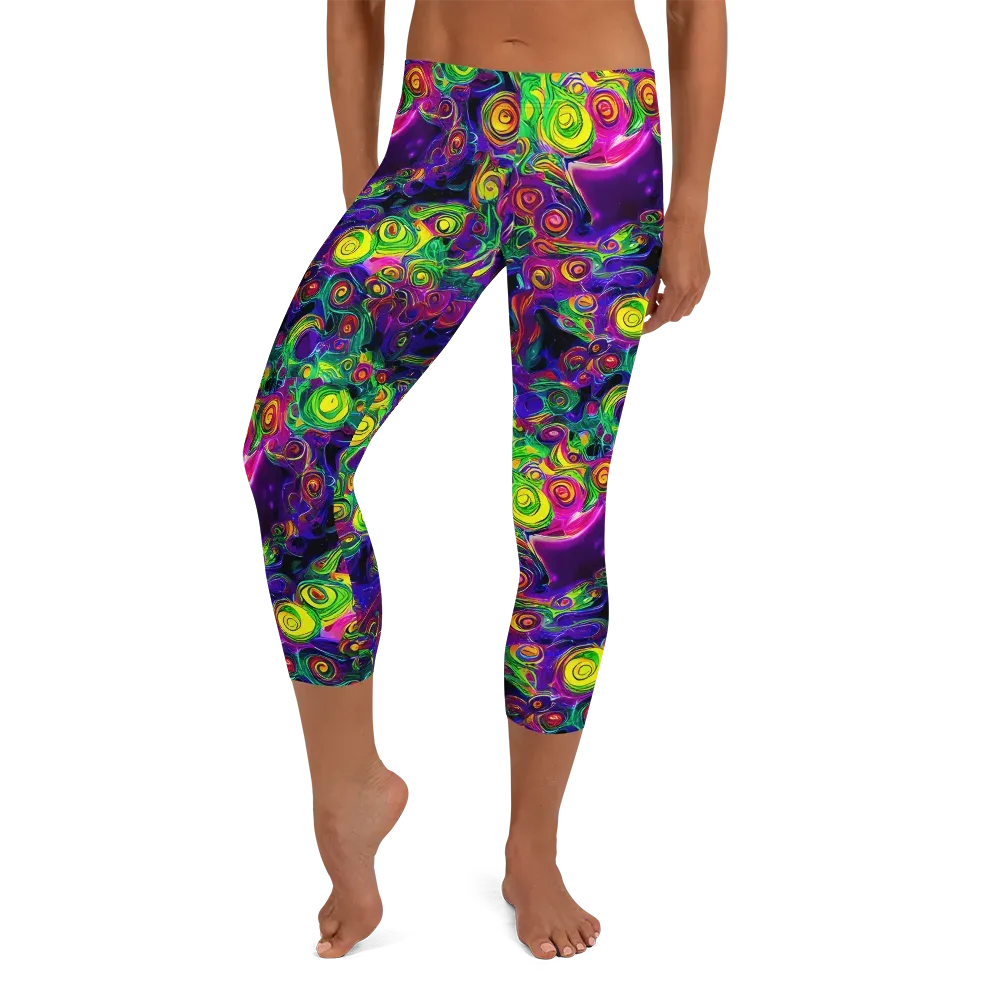 Spiral Fever on Capri Leggings — Front