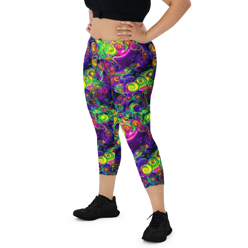 Spiral Fever on Capri Leggings — Front