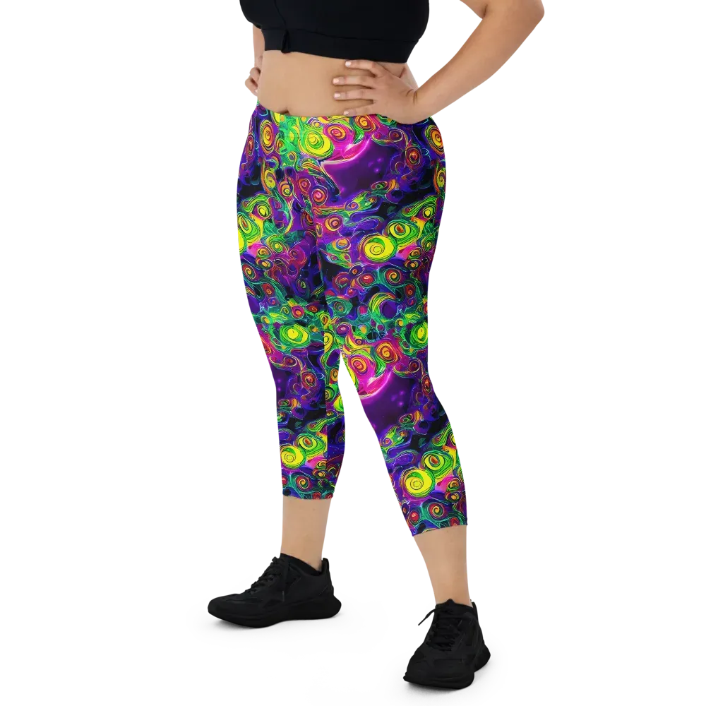 Spiral Fever on Capri Leggings — Front