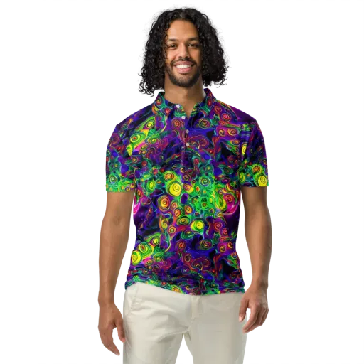 Spiral Fever on a Men's Slim Fit Polo Shirt
