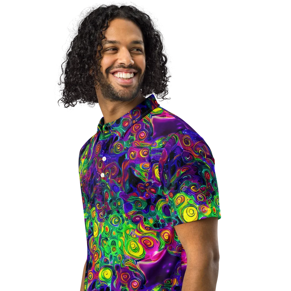 Spiral Fever on Men's Slim Fit Polo Shirt — Left Front