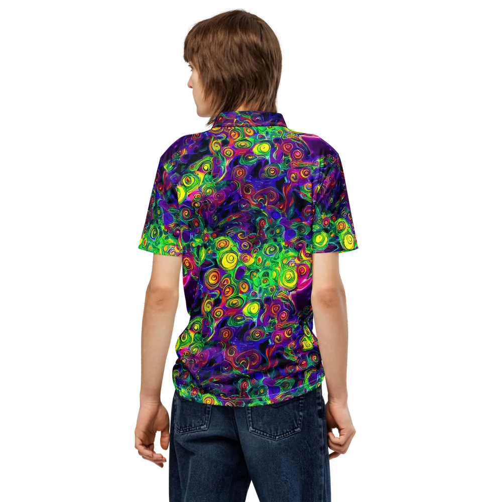 Spiral Fever on Men's Slim Fit Polo Shirt — Back