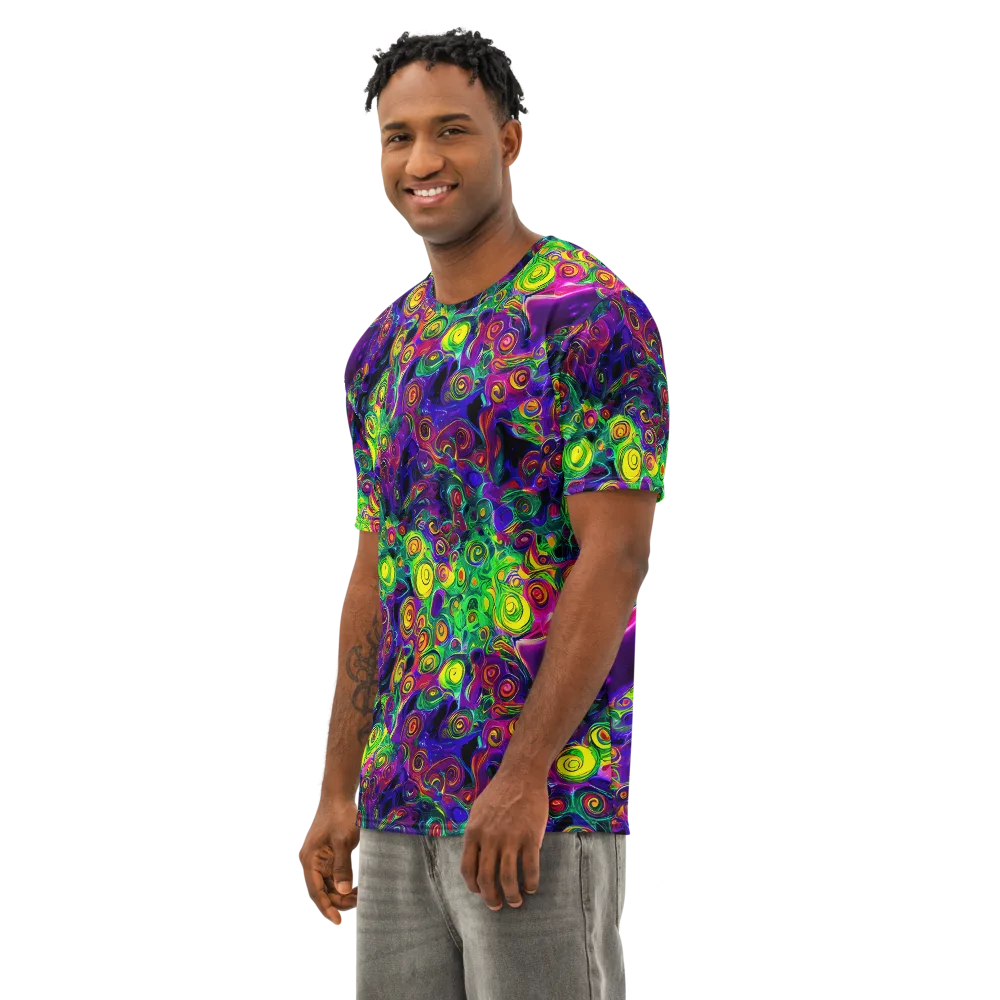 Spiral Fever on Men's Cotton Crew Neck T-Shirt — Left Front