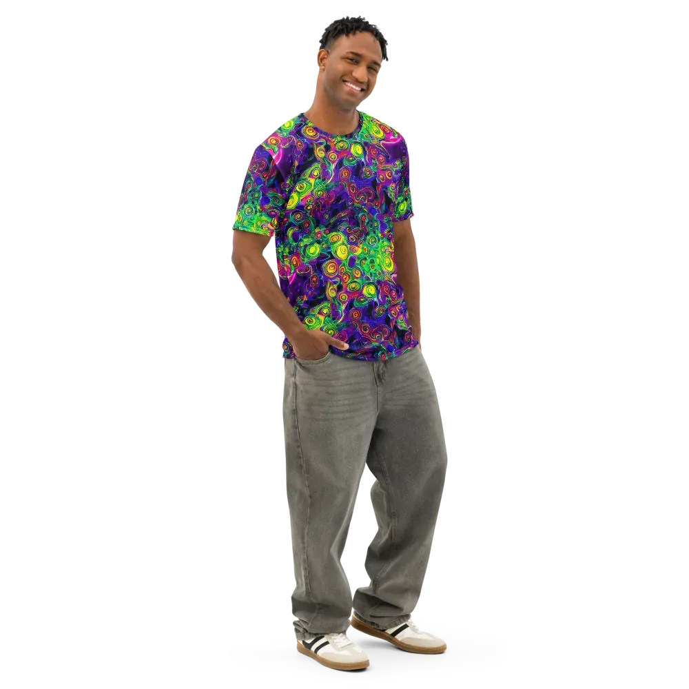 Spiral Fever on Men's Cotton Crew Neck T-Shirt — Right Front