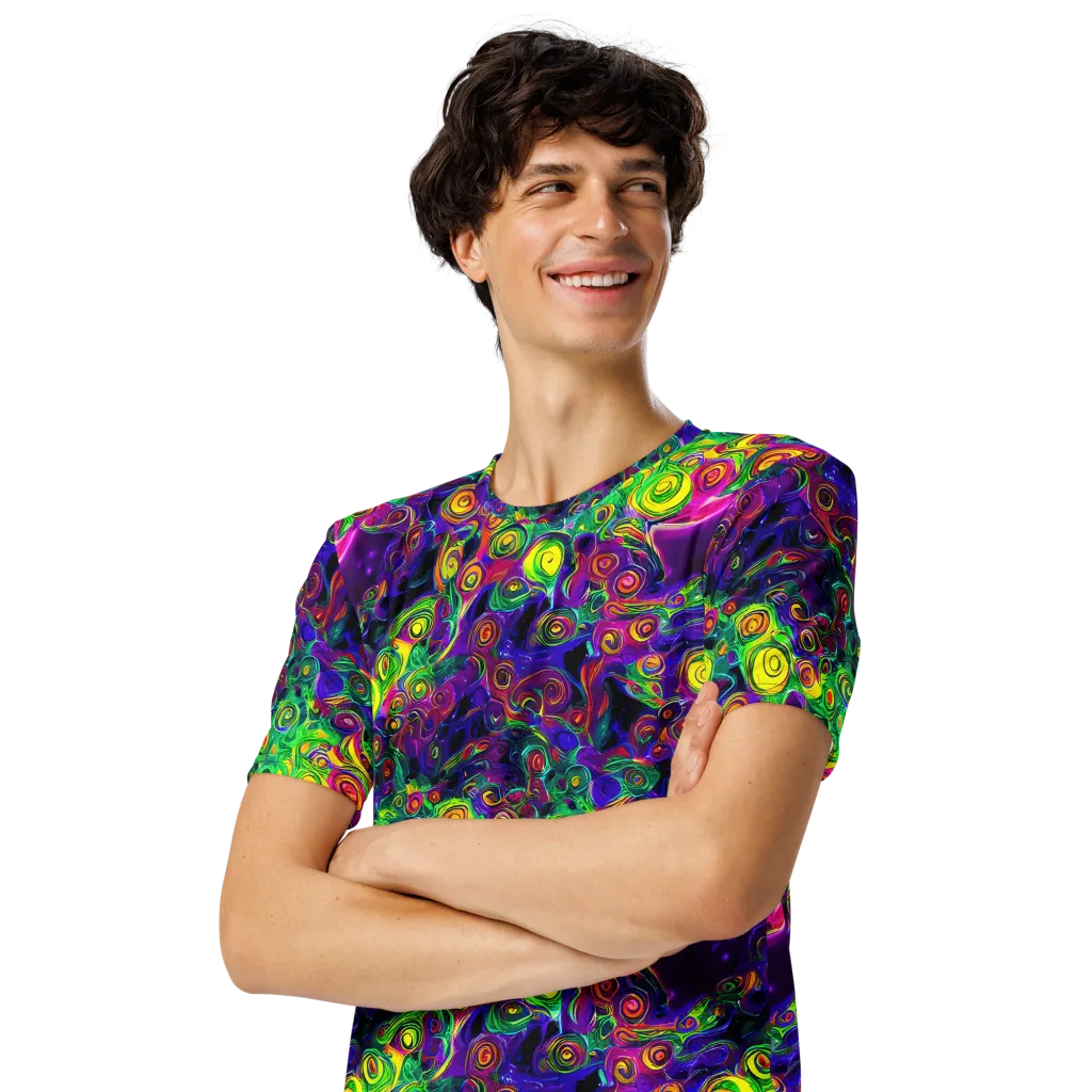 Spiral Fever on Men's Crew Neck T-Shirt — Left Front