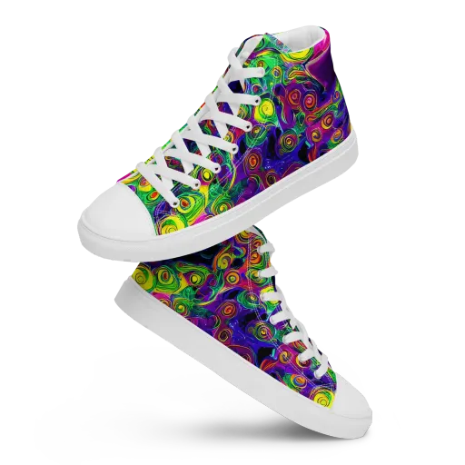 Spiral Fever on a Men's High Top Canvas Shoes