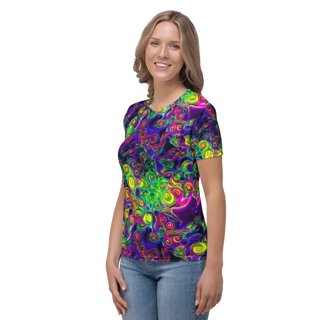 Spiral Fever on Women's Crew Neck T-Shirt — Left