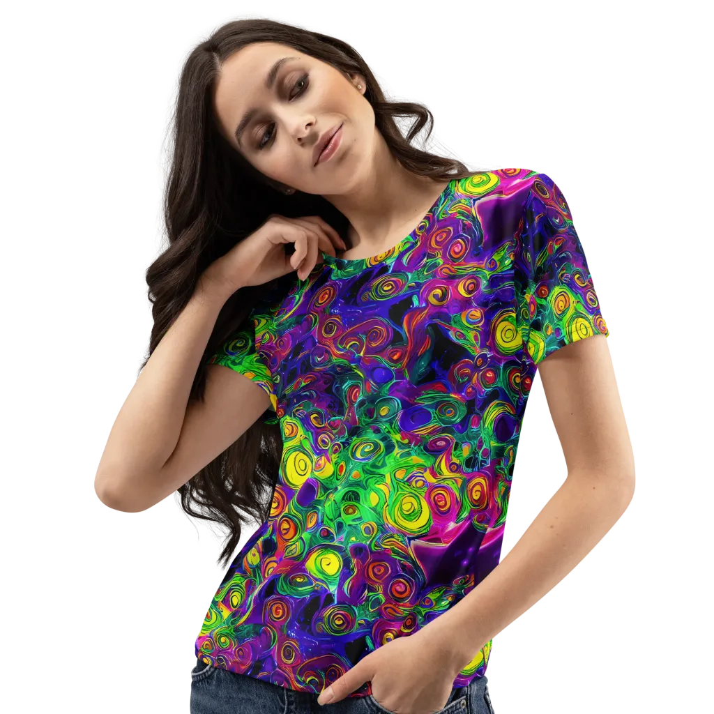 Spiral Fever on Women's Crew Neck T-Shirt — Left Front