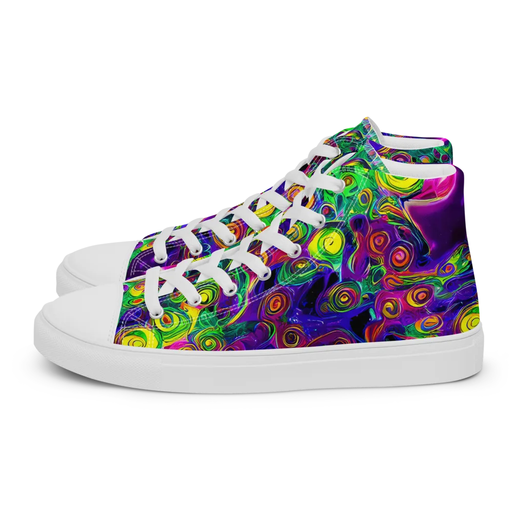 Spiral Fever on Women's High Top Canvas Shoes — Left