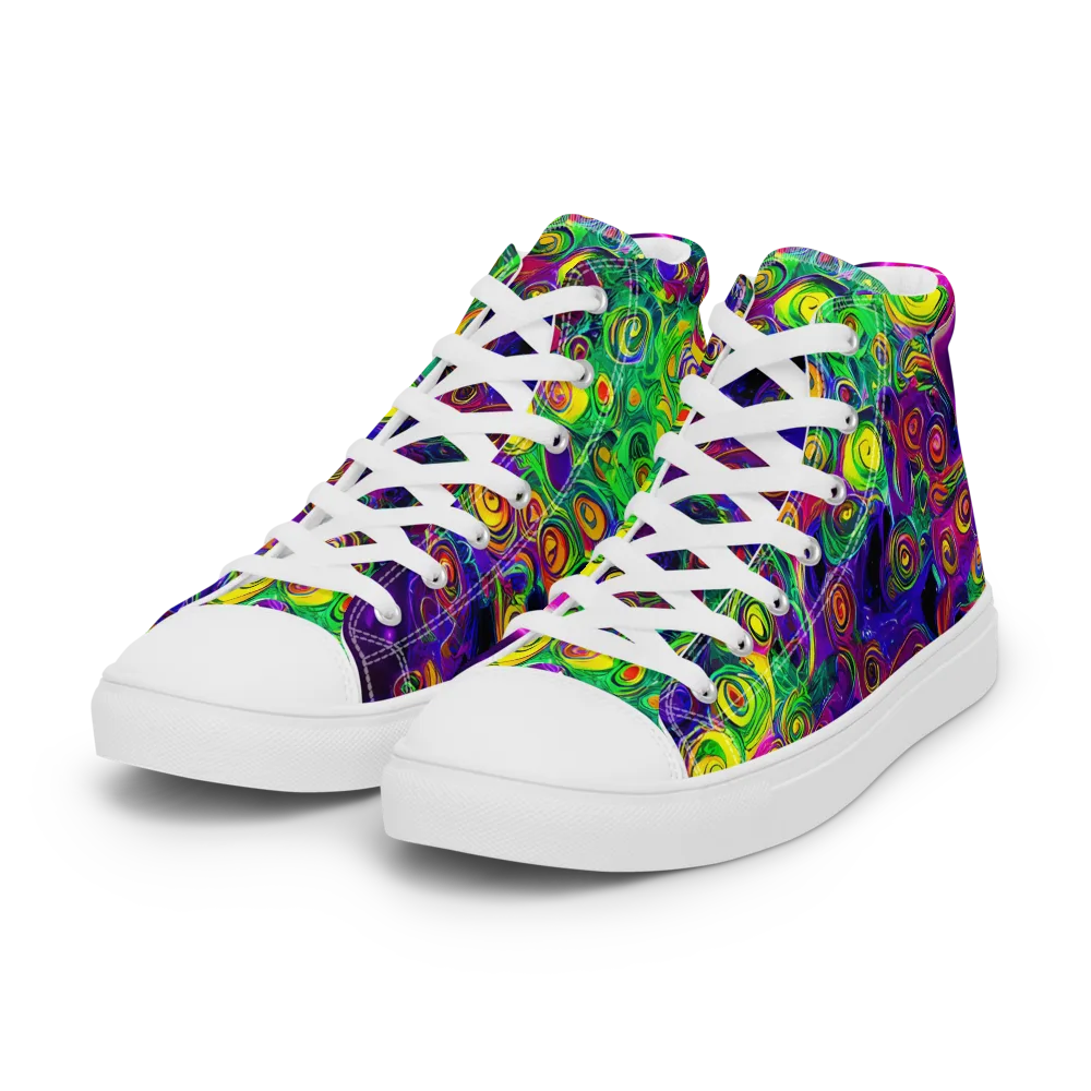 Spiral Fever on Women's High Top Canvas Shoes — Left Front