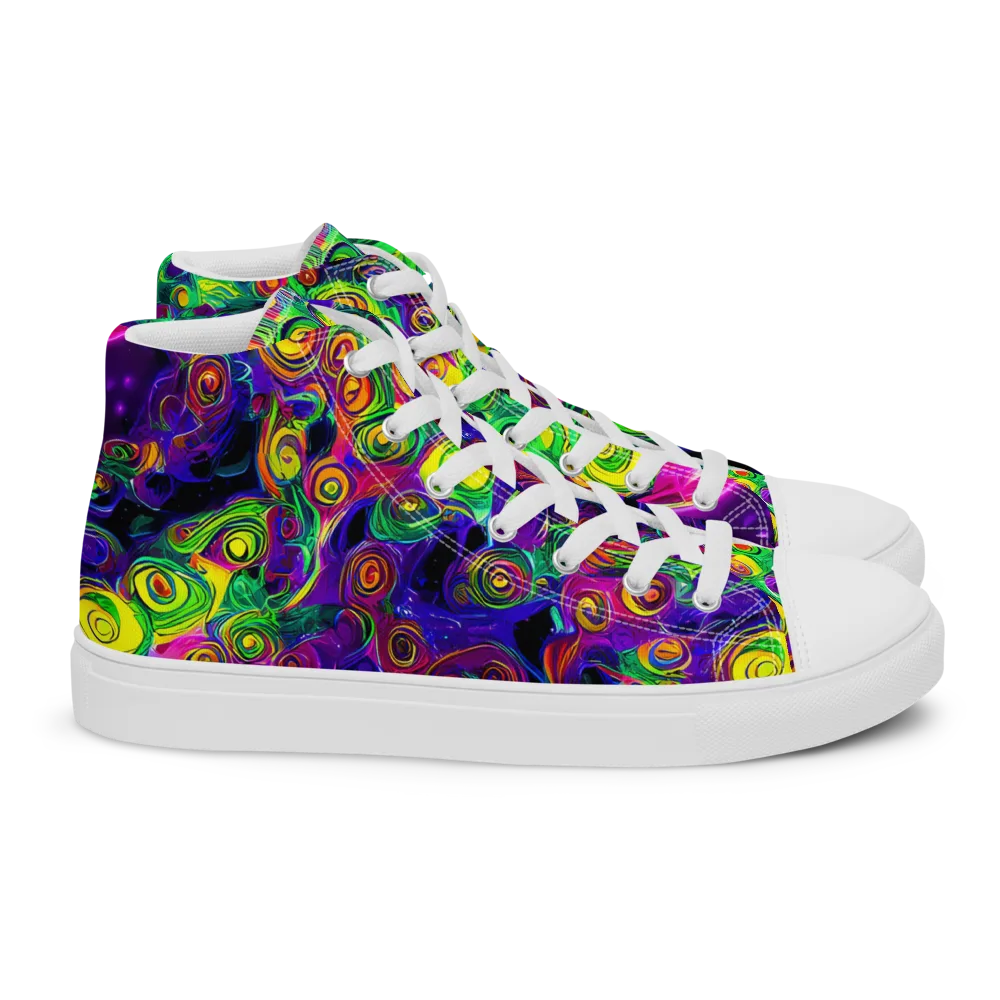 Spiral Fever on Women's High Top Canvas Shoes — Right