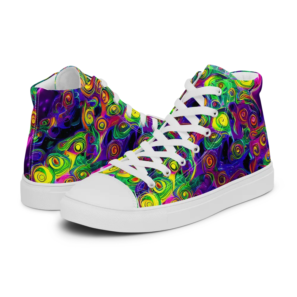 Spiral Fever on Women's High Top Canvas Shoes — Left