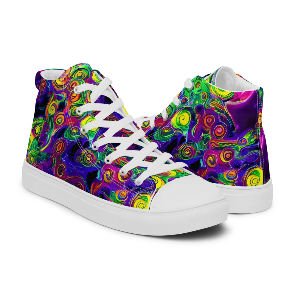 Spiral Fever on Women's High Top Canvas Shoes — Right