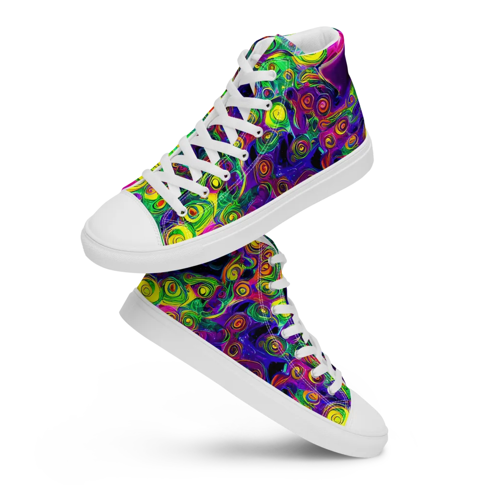 Spiral Fever on Women's High Top Canvas Shoes — Front