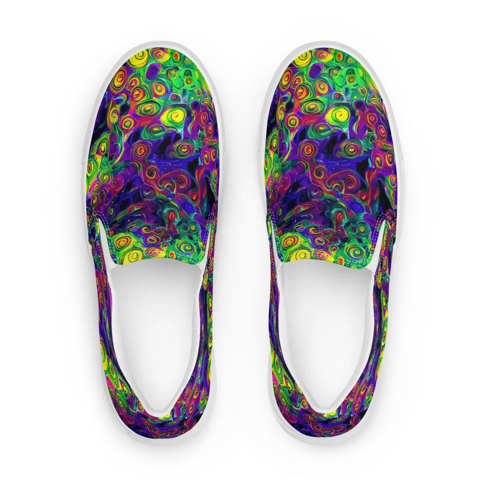 Spiral Fever on Men's Slip-On Canvas Shoes — Front