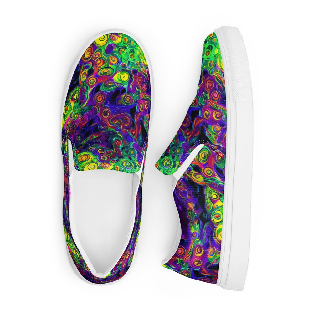 Spiral Fever on Men's Slip-On Canvas Shoes — Front