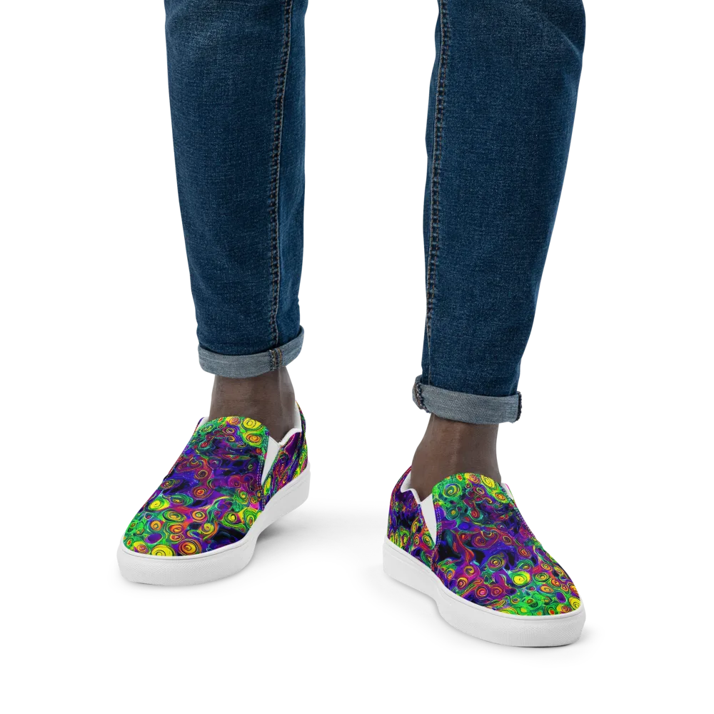 Spiral Fever on Men's Slip-On Canvas Shoes — Front