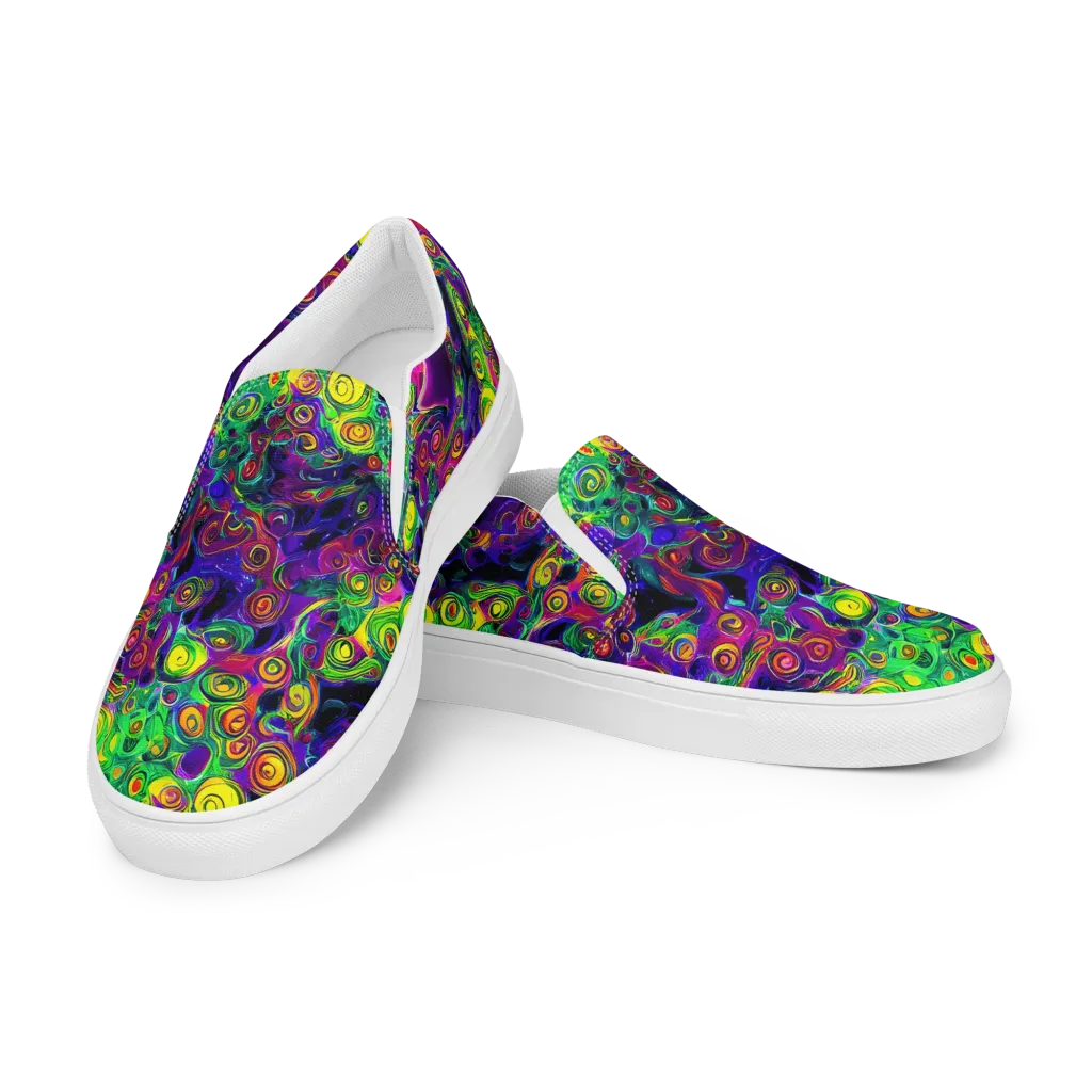 Spiral Fever on Women's Slip-On Canvas Shoes — Left Front