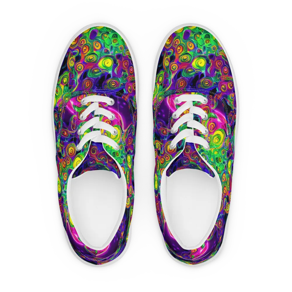 Spiral Fever on Men's Lace-Up Canvas Shoes — Front