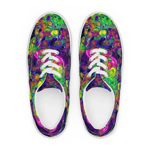 Spiral Fever on a Men's Lace-Up Canvas Shoes