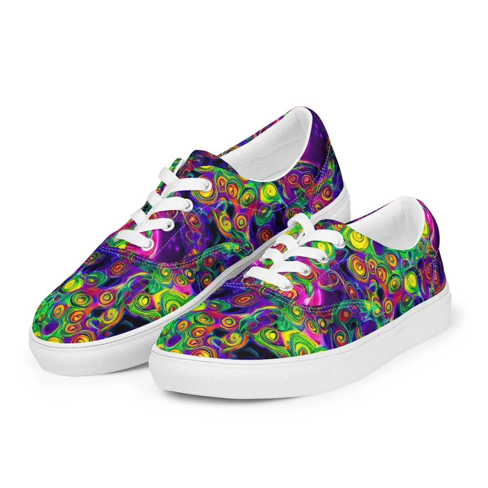 Spiral Fever on Men's Lace-Up Canvas Shoes — Left Front