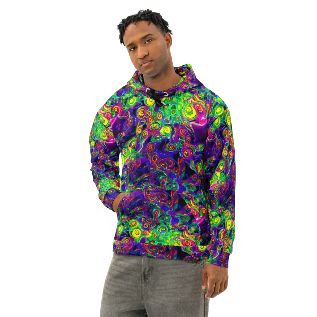 Spiral Fever on Cotton Hoodie — Left Front