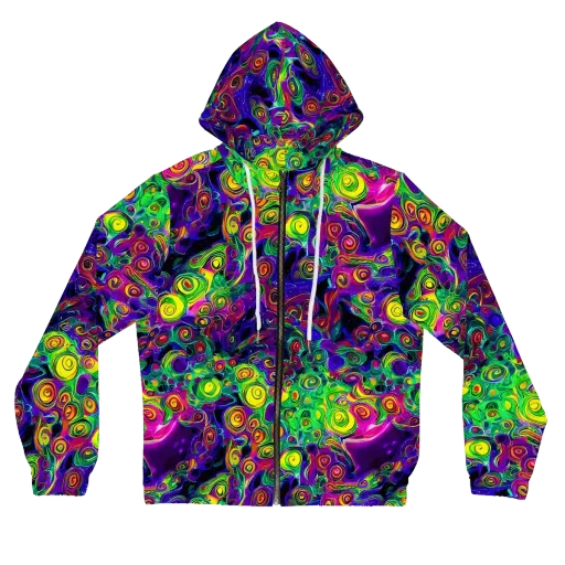 Spiral Fever on a Women's Full-Zip Hoodie