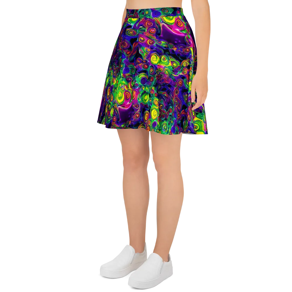 Spiral Fever on Skater Skirt — Left