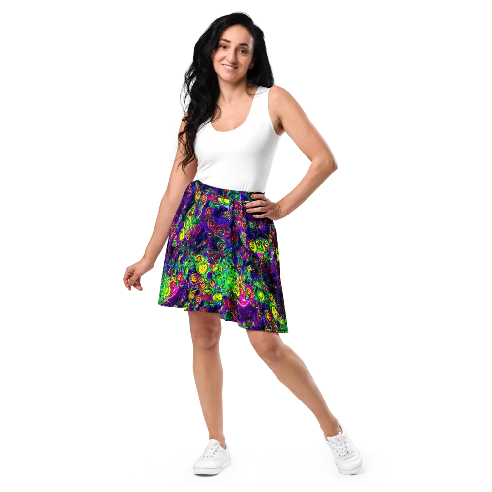 Spiral Fever on Skater Skirt — Front