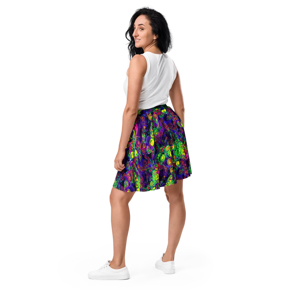Spiral Fever on Skater Skirt — Back