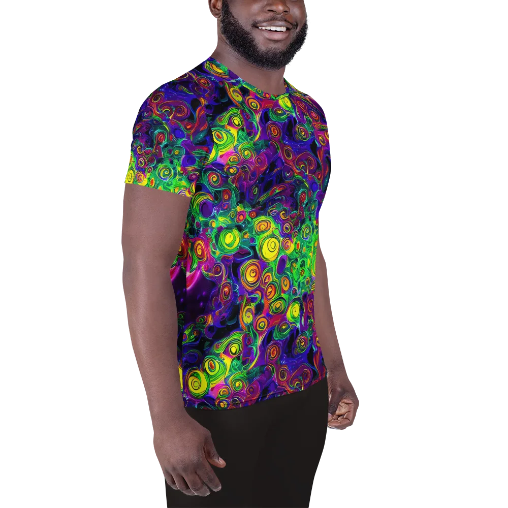 Spiral Fever on Men's Athletic T-Shirt — Right