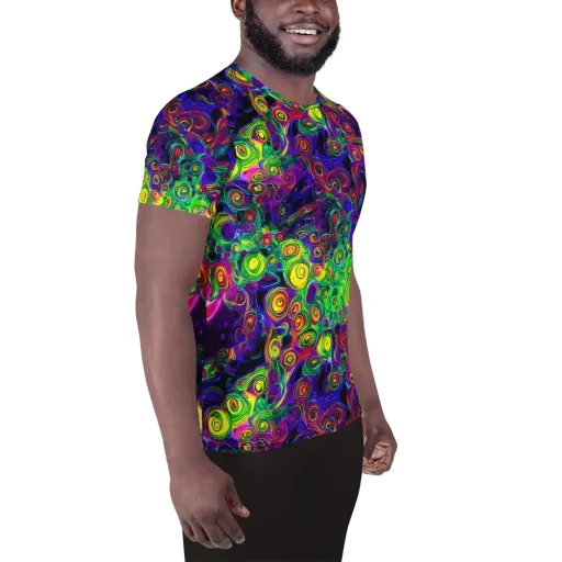 Spiral Fever on a Men's Athletic T-Shirt
