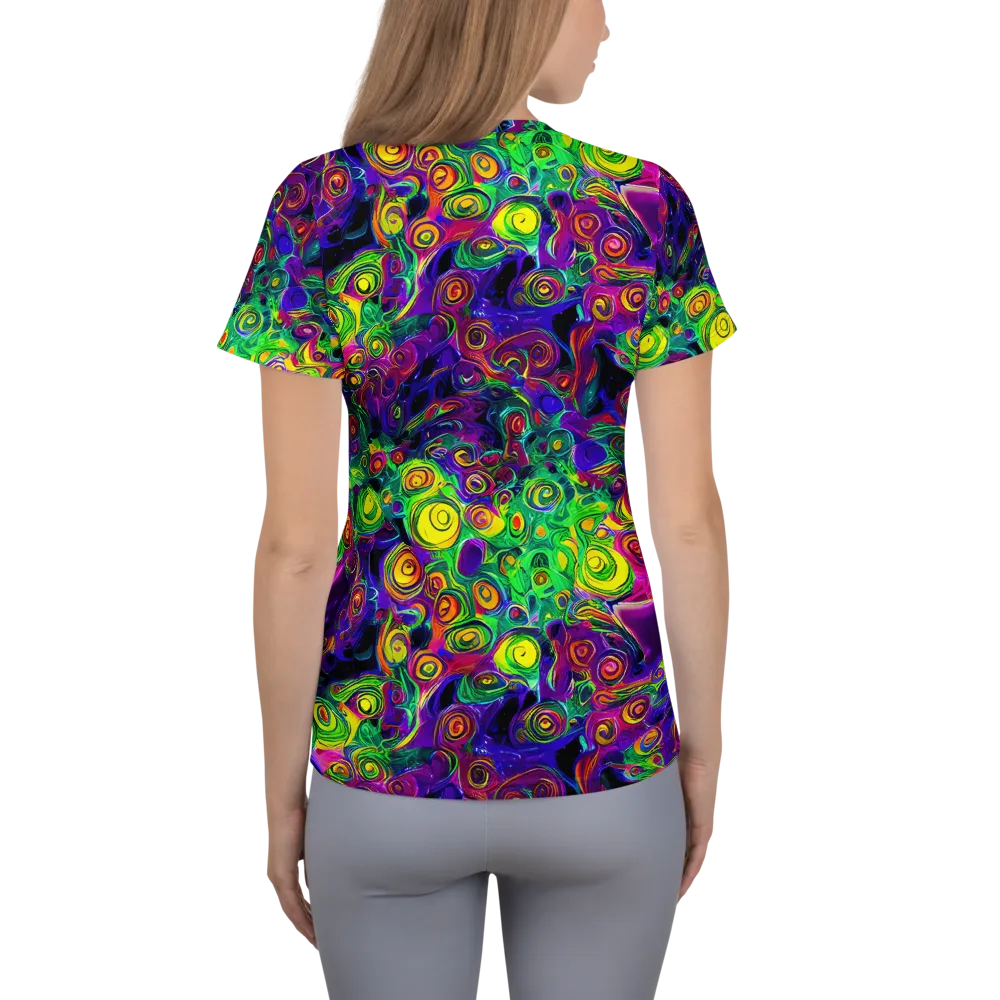 Spiral Fever on Women's Athletic T-Shirt — Back