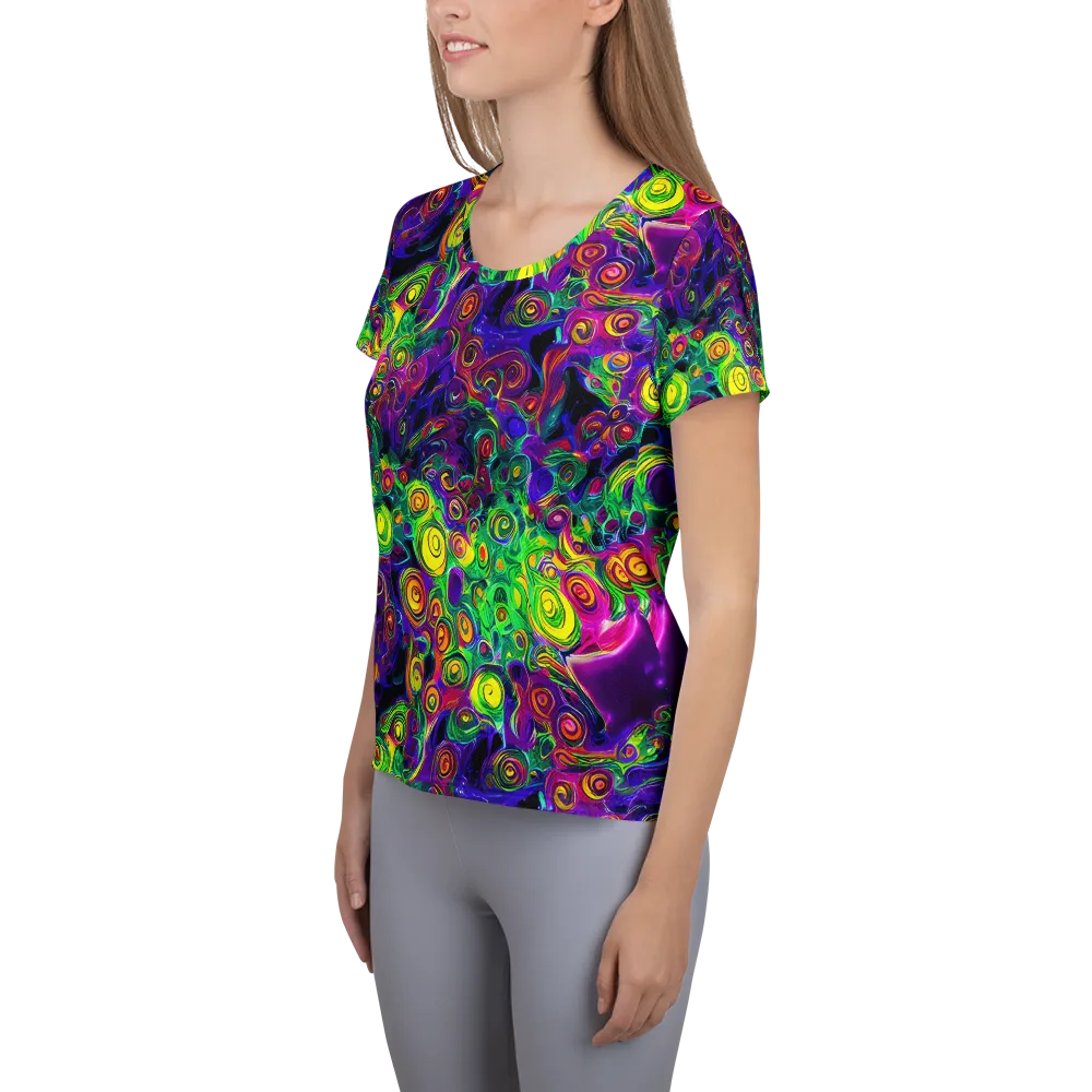 Spiral Fever on Women's Athletic T-Shirt — Left