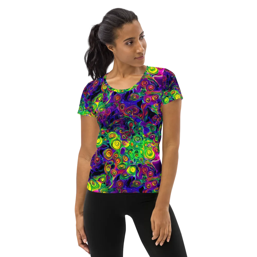 Spiral Fever on Women's Athletic T-Shirt — Front