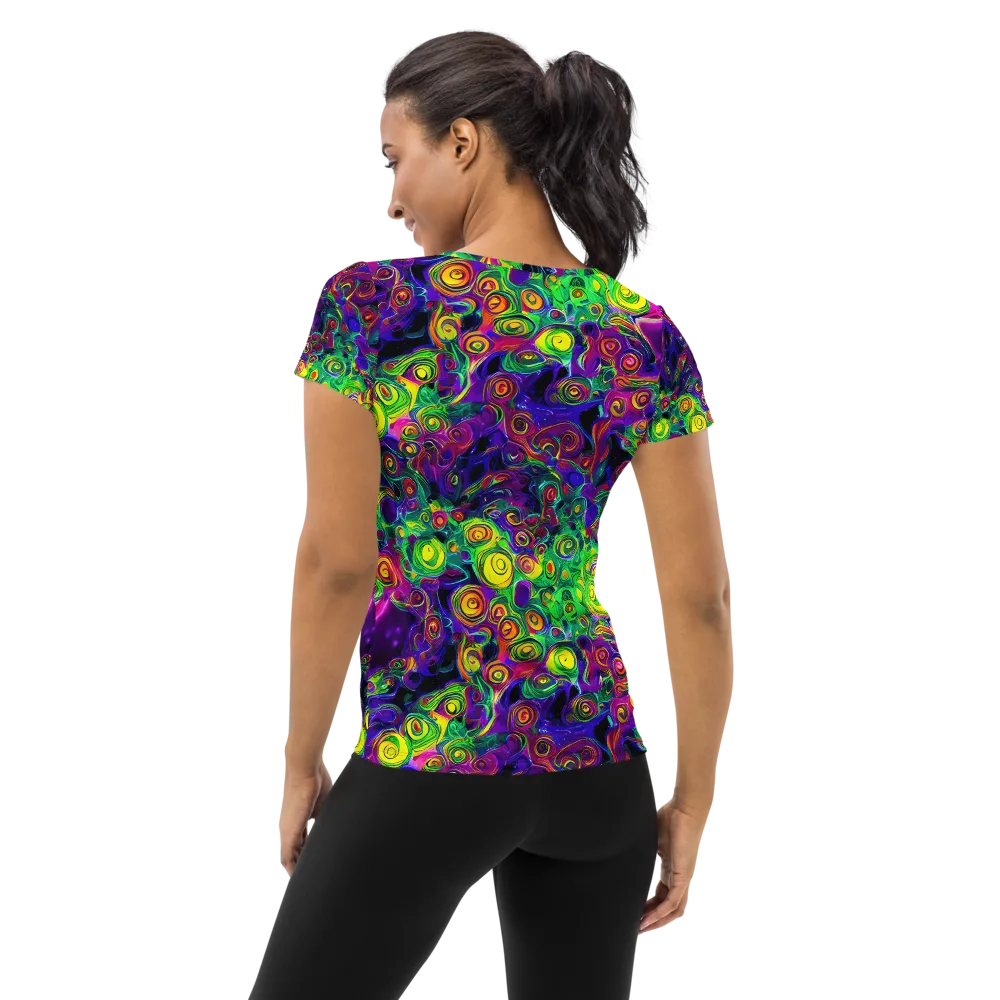 Spiral Fever on Women's Athletic T-Shirt — Back