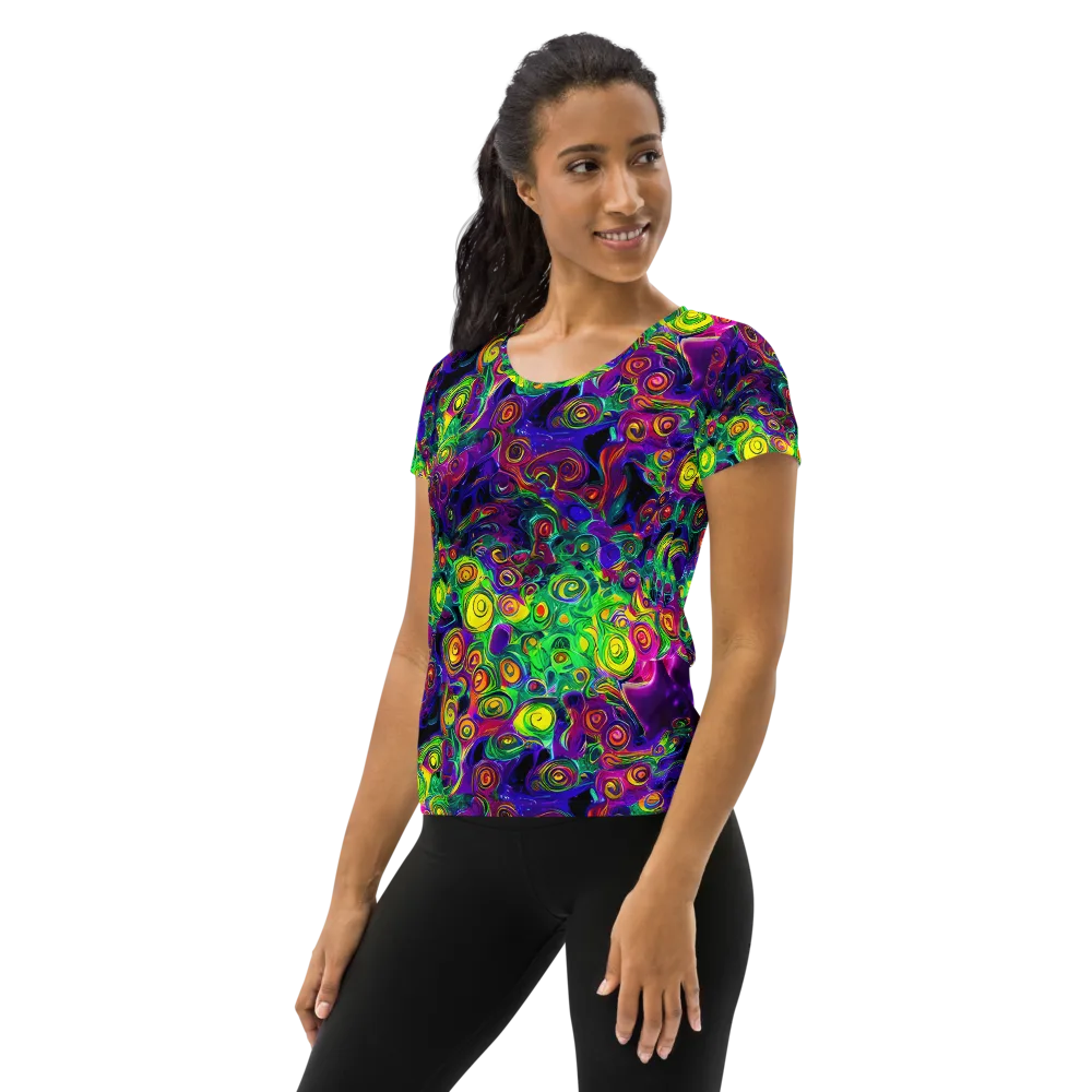 Spiral Fever on Women's Athletic T-Shirt — Left
