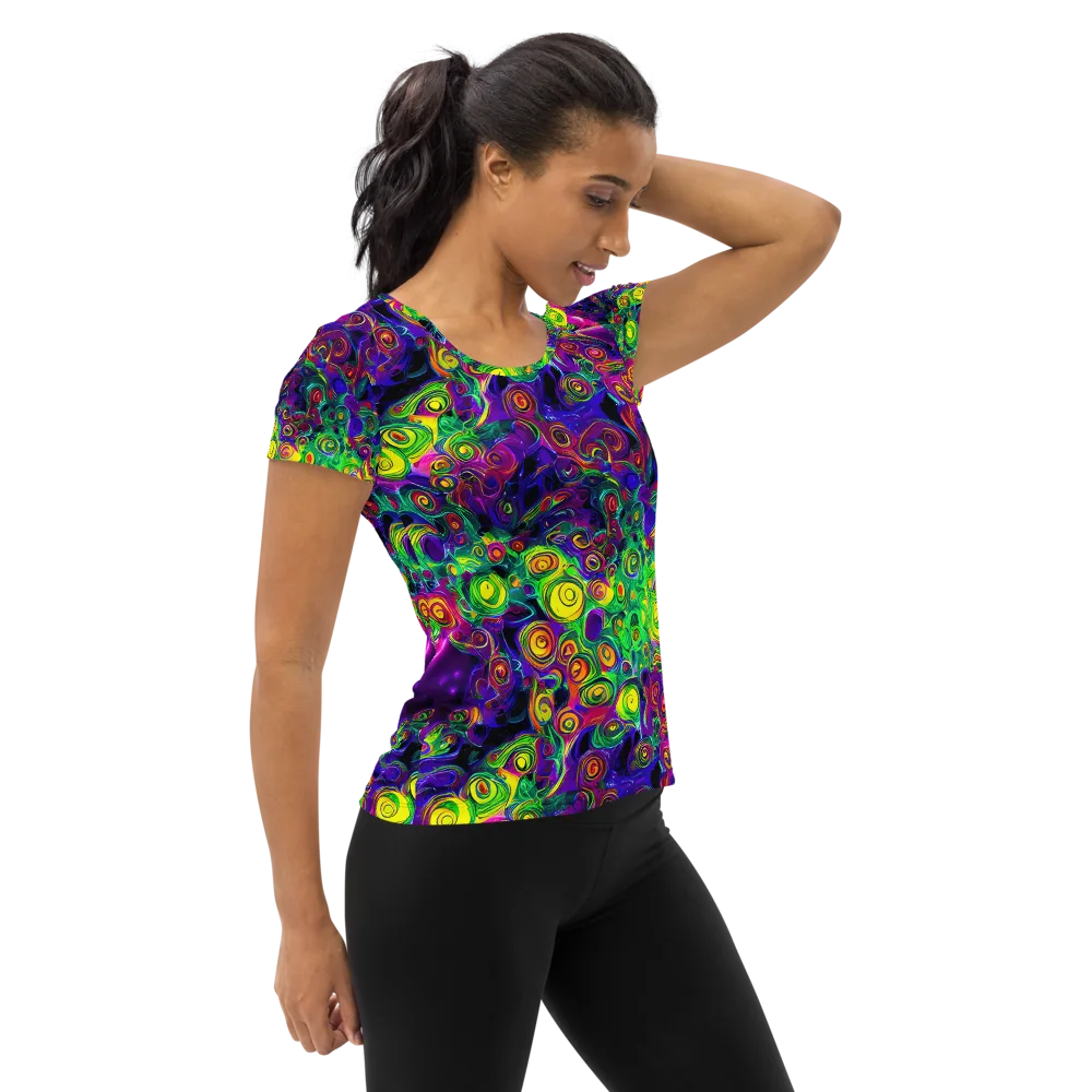 Spiral Fever on Women's Athletic T-Shirt — Right
