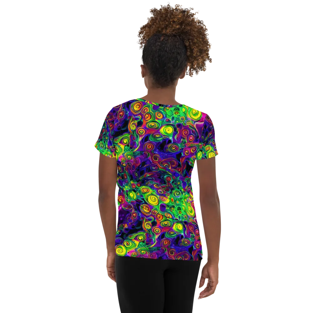 Spiral Fever on Women's Athletic T-Shirt — Back