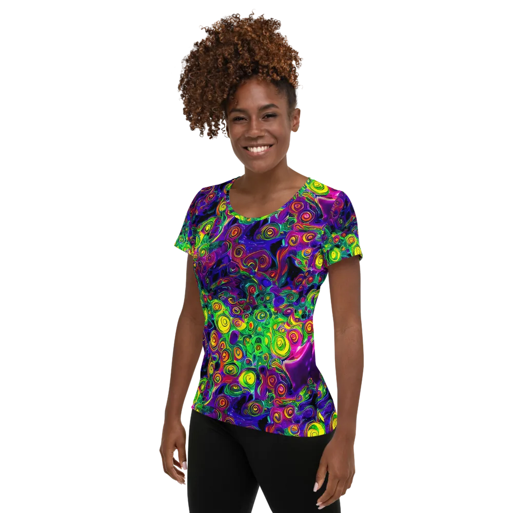 Spiral Fever on Women's Athletic T-Shirt — Left