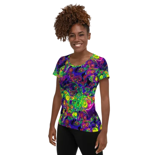 Spiral Fever on a Women's Athletic T-Shirt