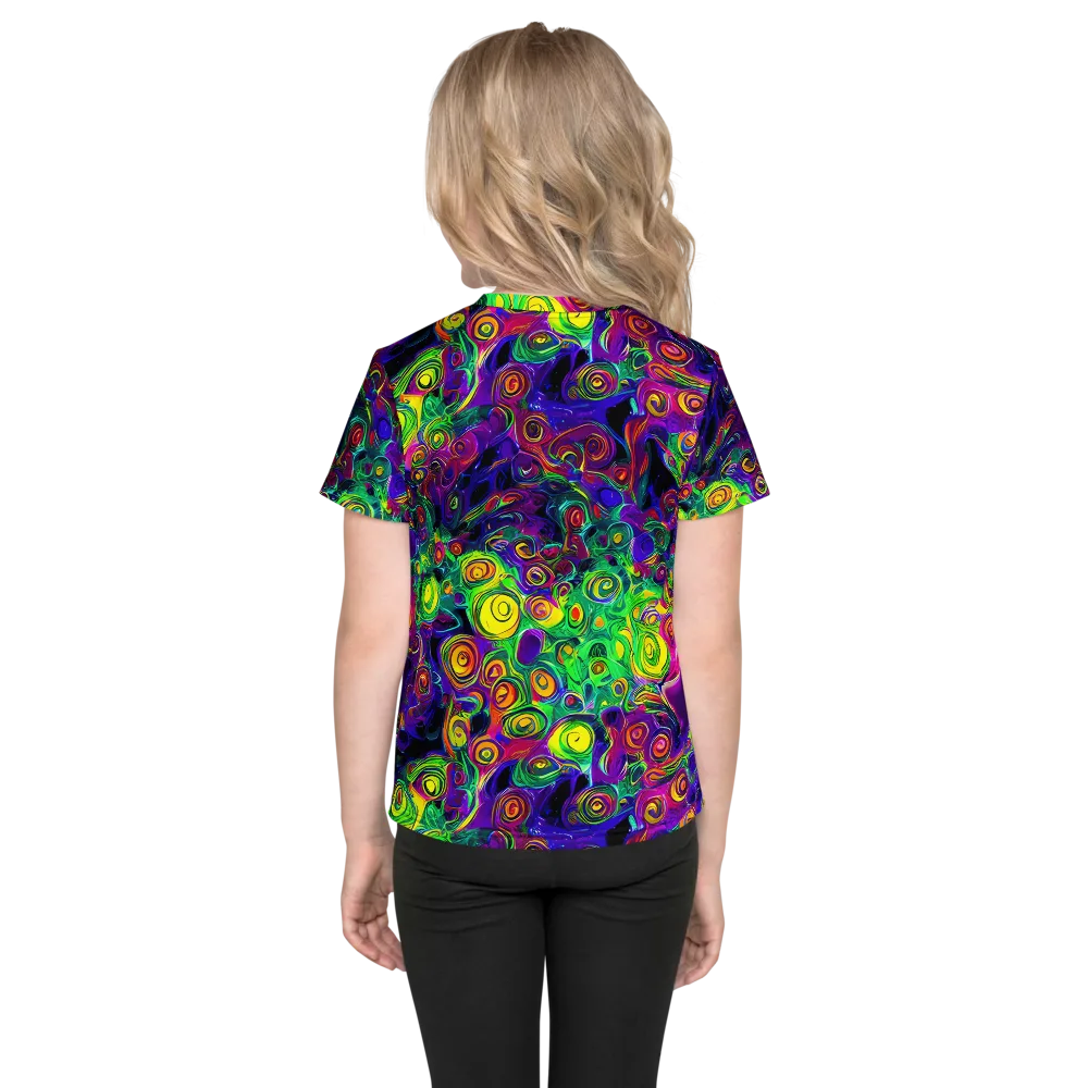 Spiral Fever on Kids Crew Neck T-Shirt — Back