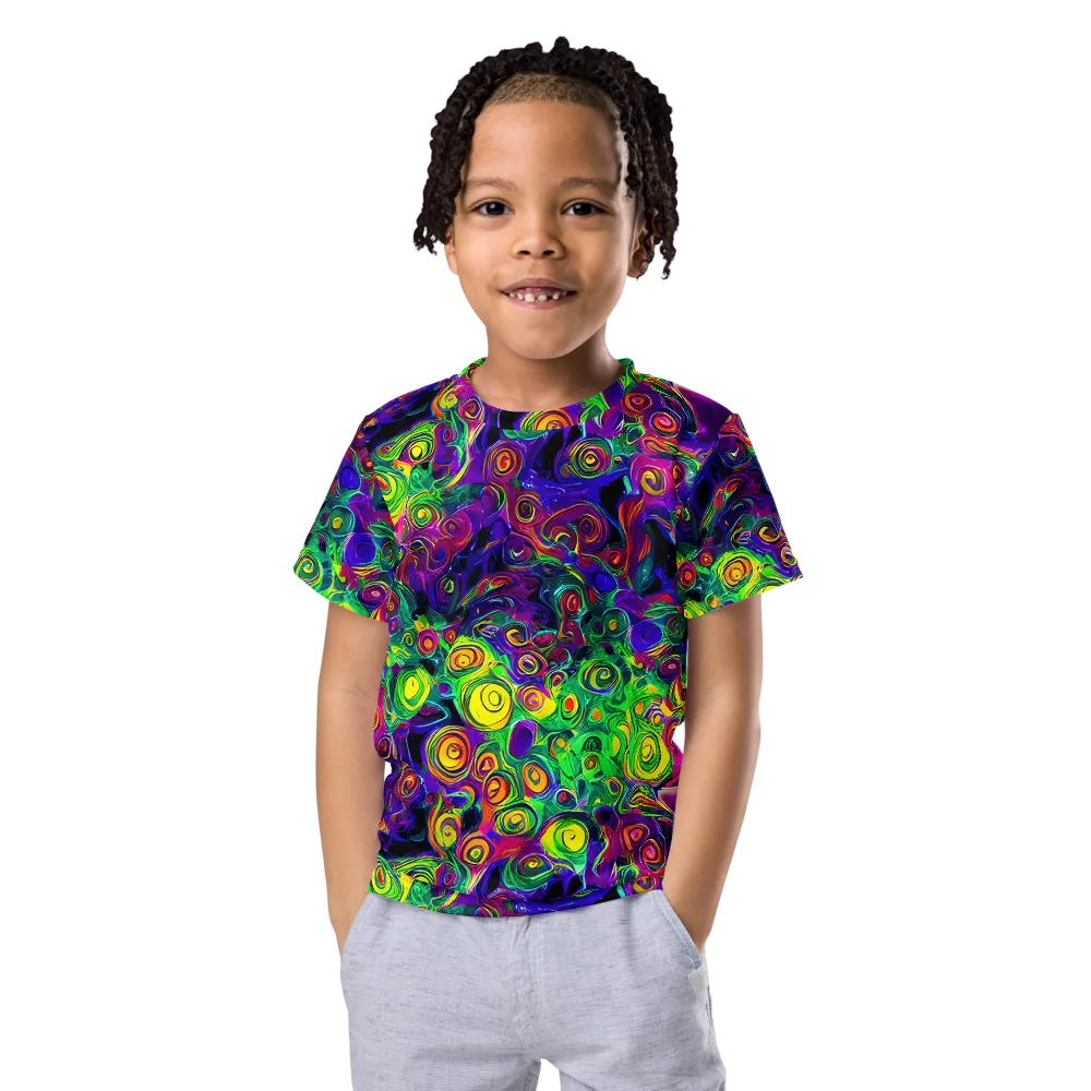 Spiral Fever on Kids Crew Neck T-Shirt — Front