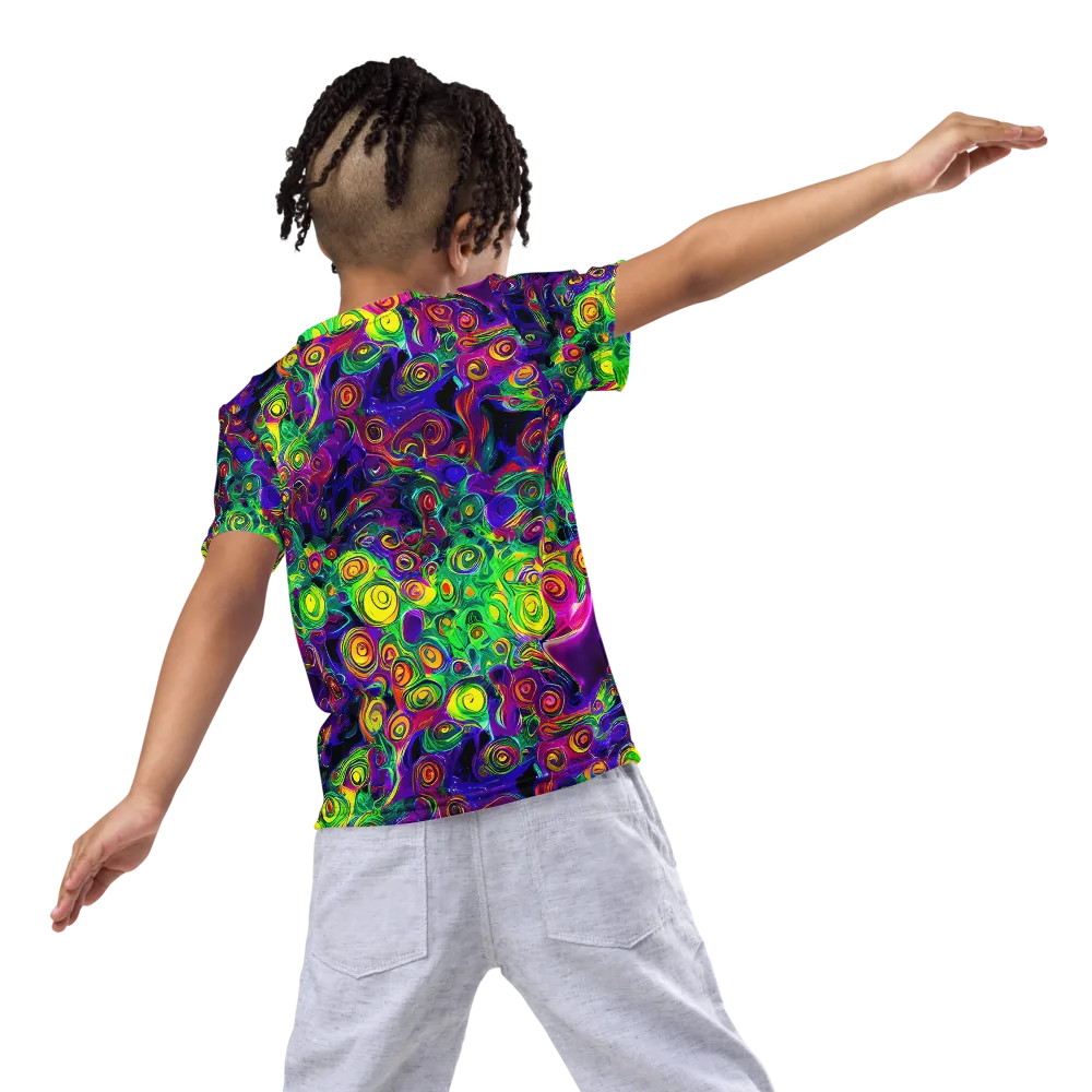 Spiral Fever on Kids Crew Neck T-Shirt — Back