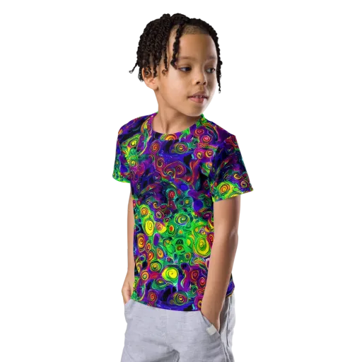 Spiral Fever on a Kids Crew Neck T-Shirt