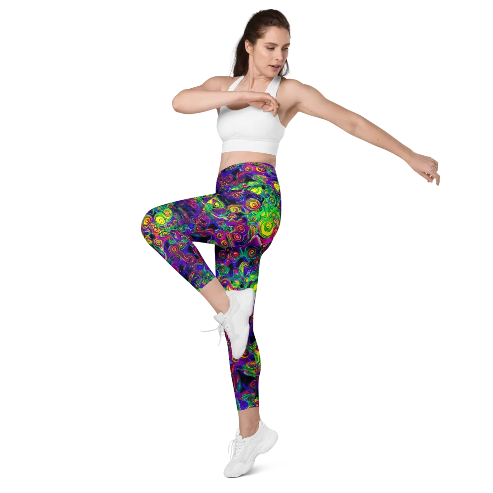 Spiral Fever on Leggings with Pockets — Left Front