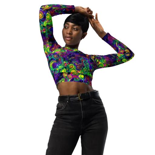 Spiral Fever on a Long Sleeve Crop Top